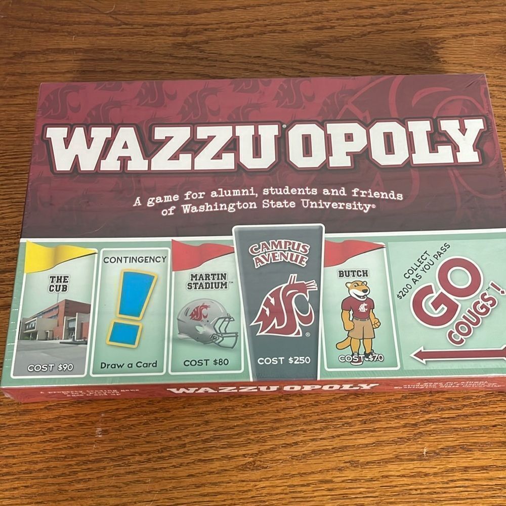 WAZZUOPOLY - BOARD GAME -WASHINGTON STATE WSU Wazzu Sealed, New
